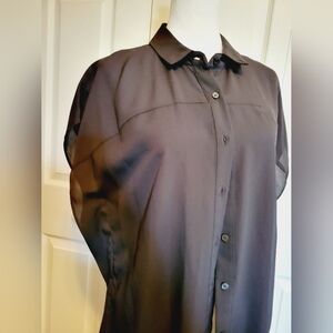 Joe Fresh Long Sheer Button-down Tunic Top